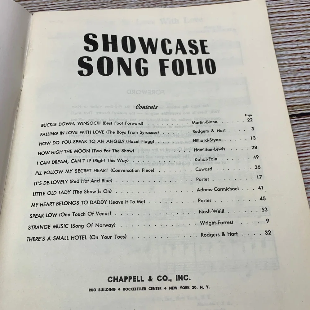 Chappell Showcase Song Folio Music Book Vintage Sheet Music‎ Collection
